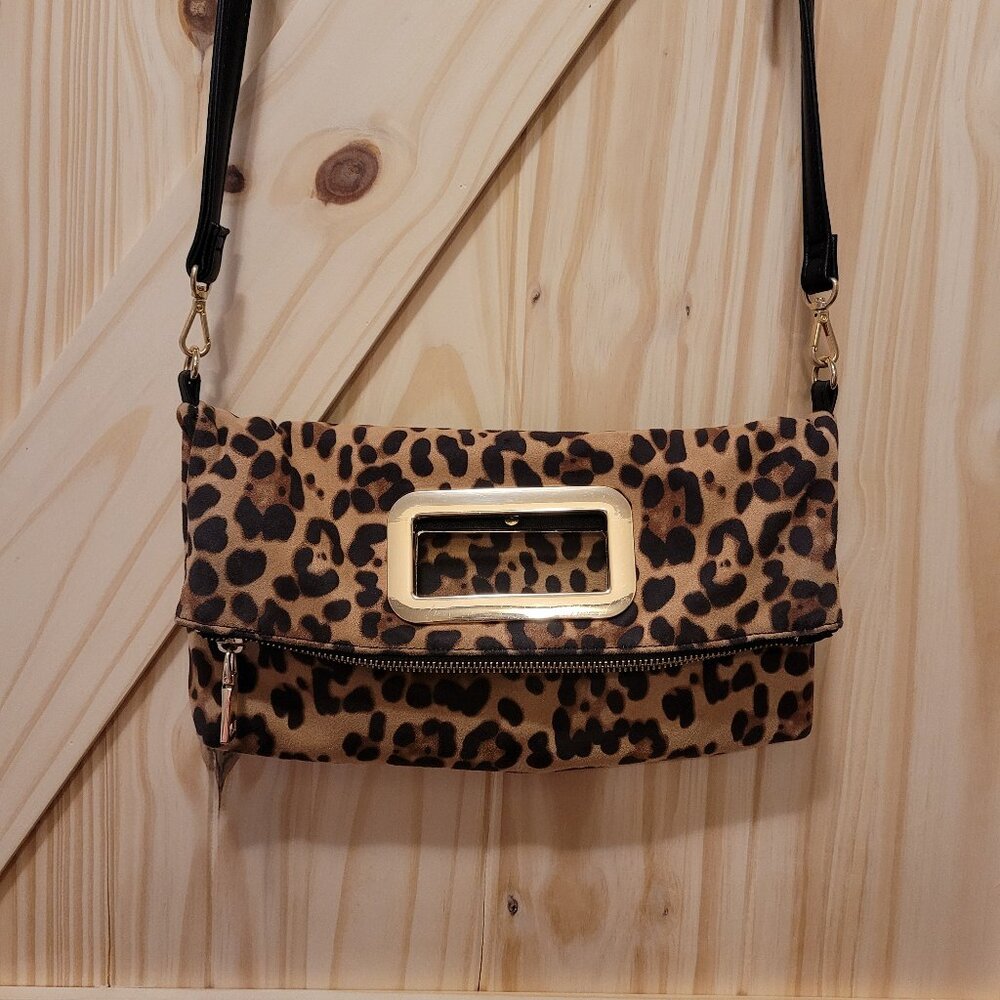 INC International Concepts Leopard Print Open Handle Crossbody/Handbag